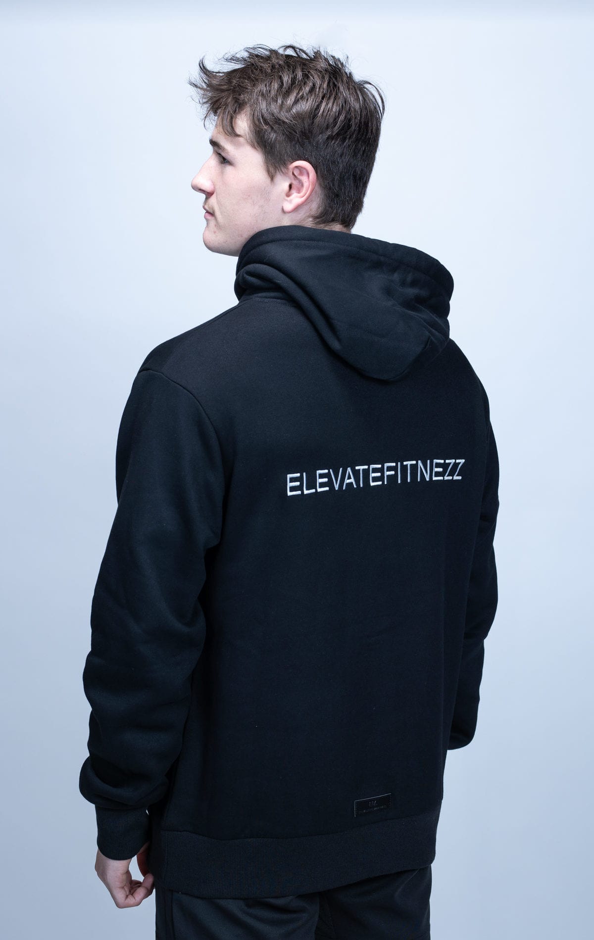 Infinity line - Mens Black Pullover Hoodie EFA design - Image 2
