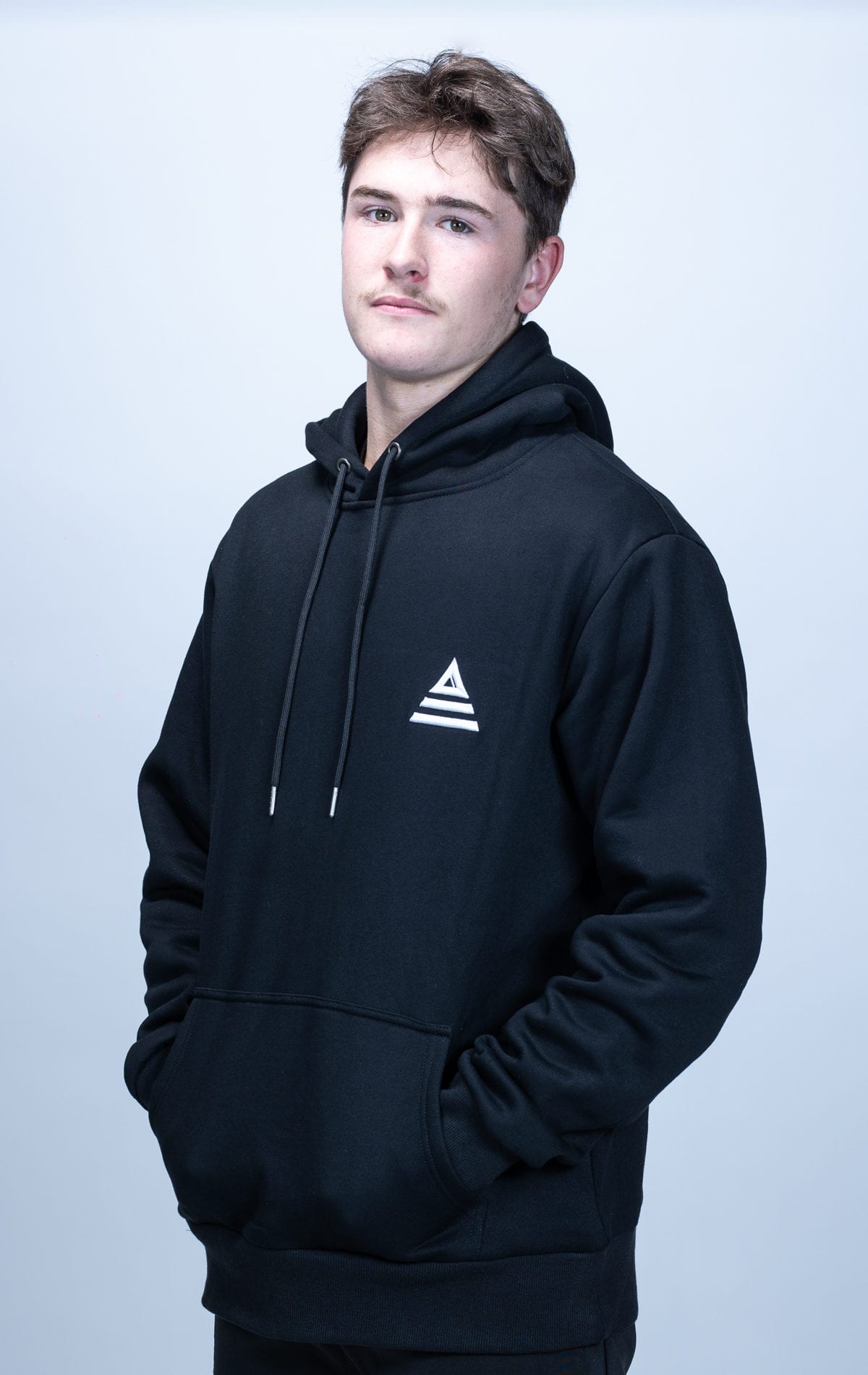 Infinity line - Mens Black Pullover Hoodie EFA design - Image 3