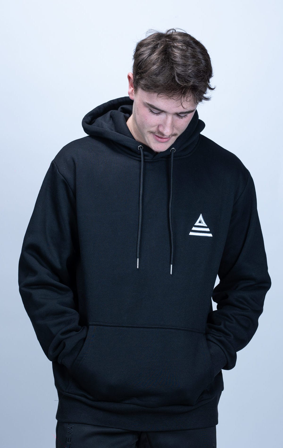 Infinity line - Mens Black Pullover Hoodie EFA design - Image 4