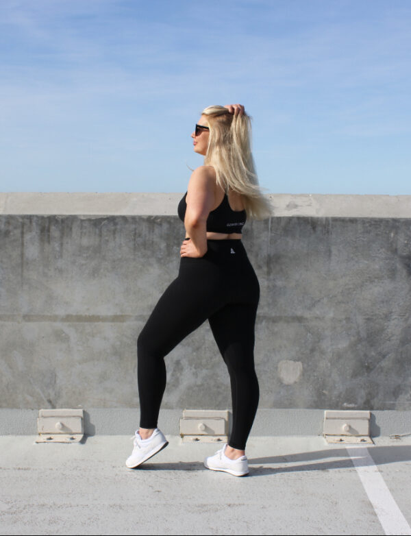 infinity line - JET BLACK High Waisted Leggings